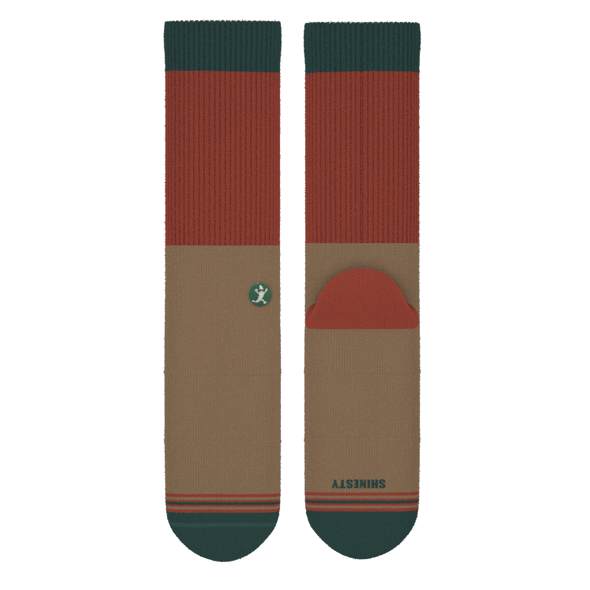 The Car Camper | Earth Tone Color Block Heel Hammock™ Crew Socks from Shinesty