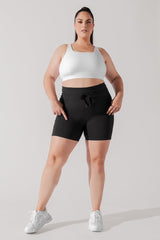 Cargo Midi Short with Pockets - Black from POPFLEX