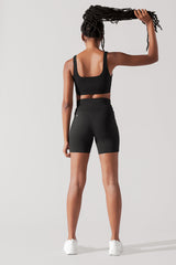 Cargo Midi Short with Pockets - Black from POPFLEX