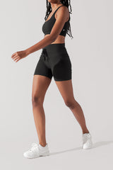 Cargo Midi Short with Pockets - Black from POPFLEX