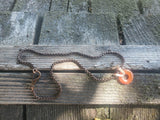 Carnelian Gemstone Donut Copper Chain Necklace from Alexa Martha Designs