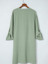 3/4 Sleeve Collared V Neck Tunic Top from MsDressly