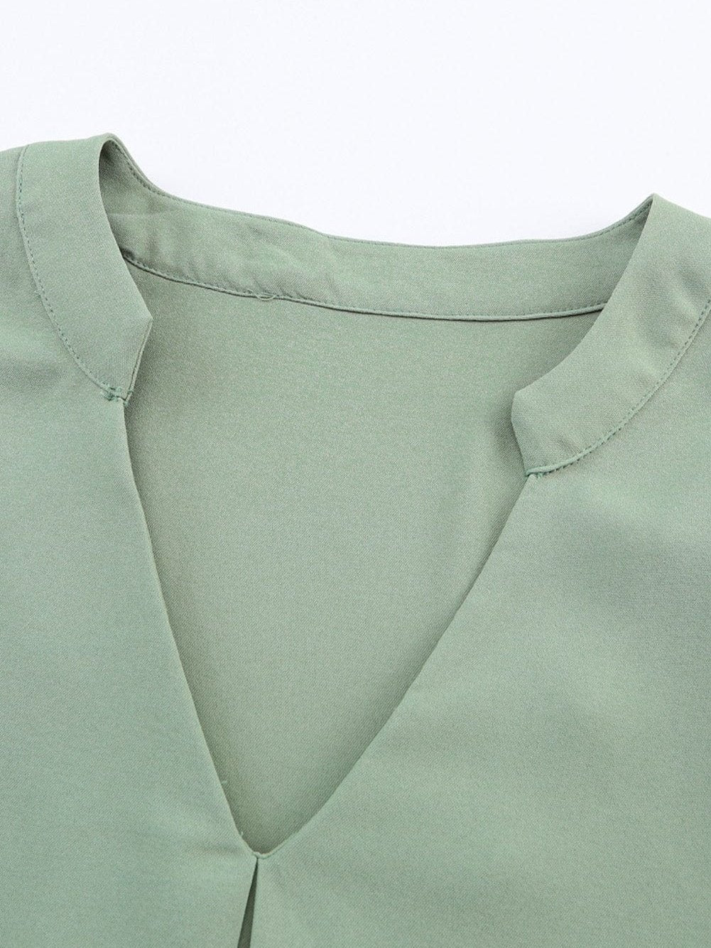 3/4 Sleeve Collared V Neck Tunic Top from MsDressly
