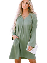 3/4 Sleeve Collared V Neck Tunic Top from MsDressly