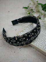 Celine Beaded Black Headband from Ash & Rose