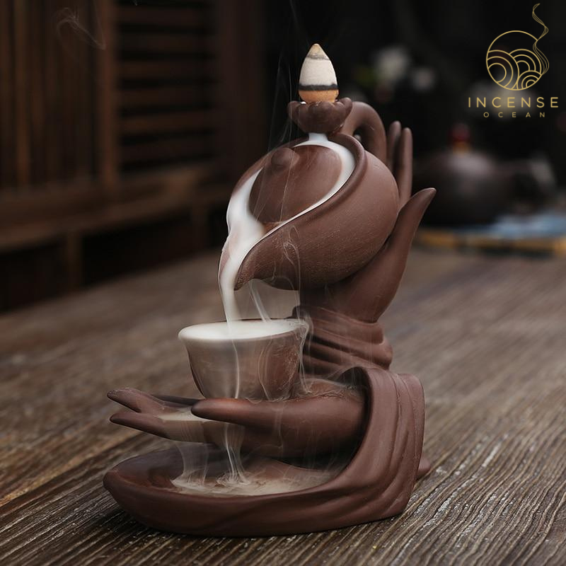 Ceramic Hand Censer Waterfall Incense Burner from incenseocean