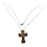 Chained Hammered Copper Cross Necklace For Him Or Her from Alexa Martha Designs