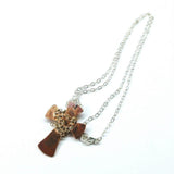 Chained Hammered Copper Cross Necklace For Him Or Her from Alexa Martha Designs