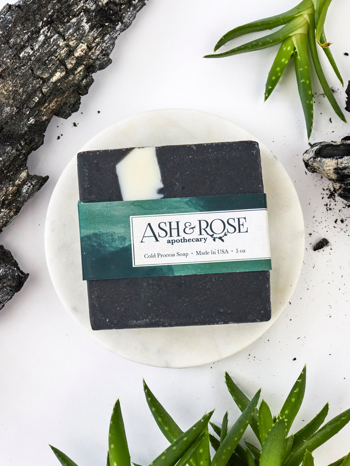 Charcoal & Aloe Soap Scrub Bar from Ash & Rose