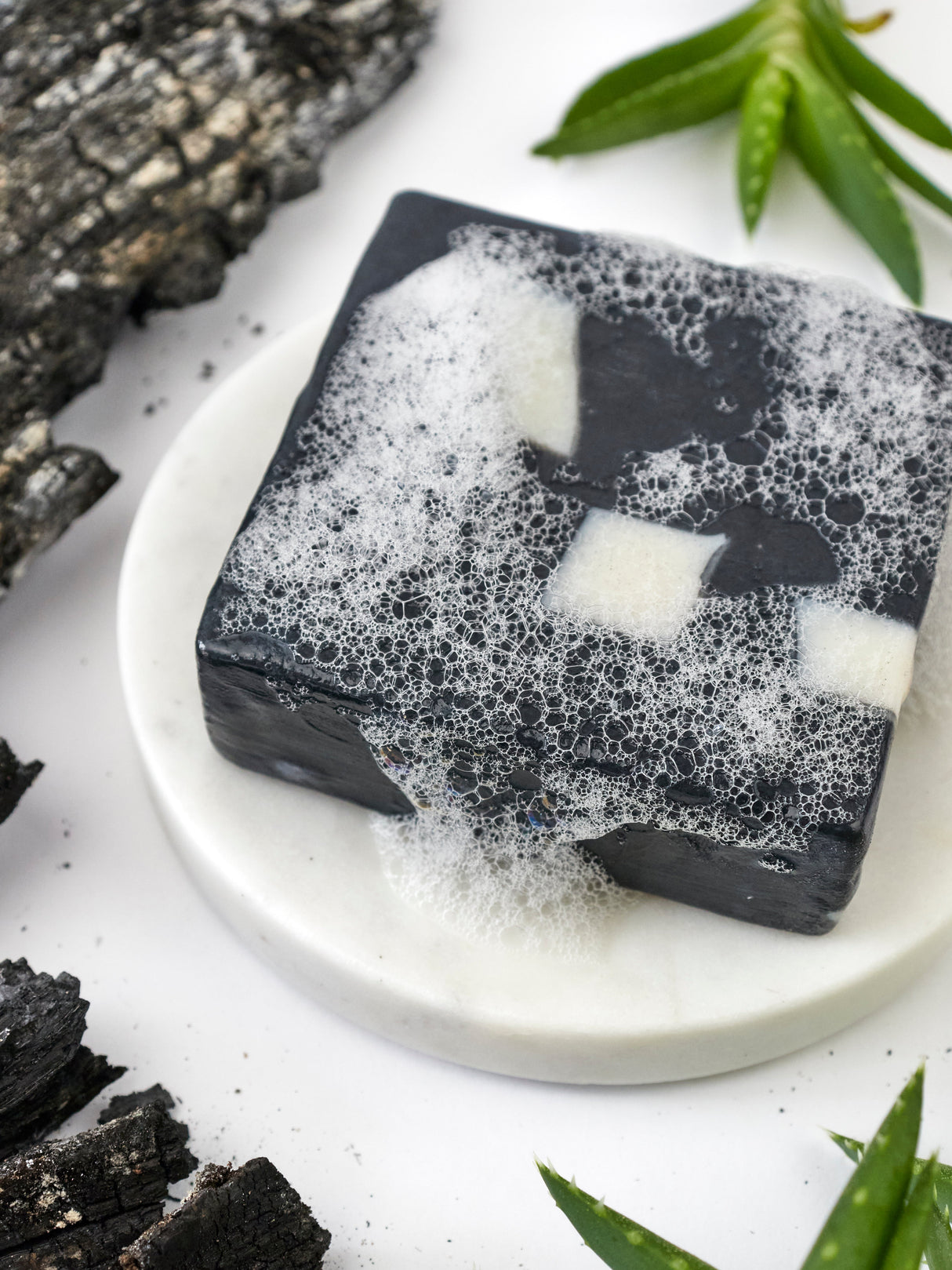 Charcoal & Aloe Soap Scrub Bar from Ash & Rose