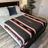 Charcoal Retro Diamond Mexican Blanket From West Path