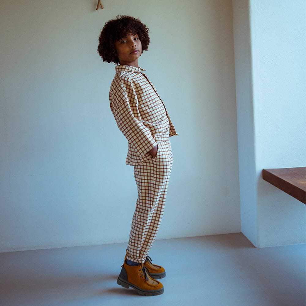 Check Button Up Shirt - Amber Check from Manymoons