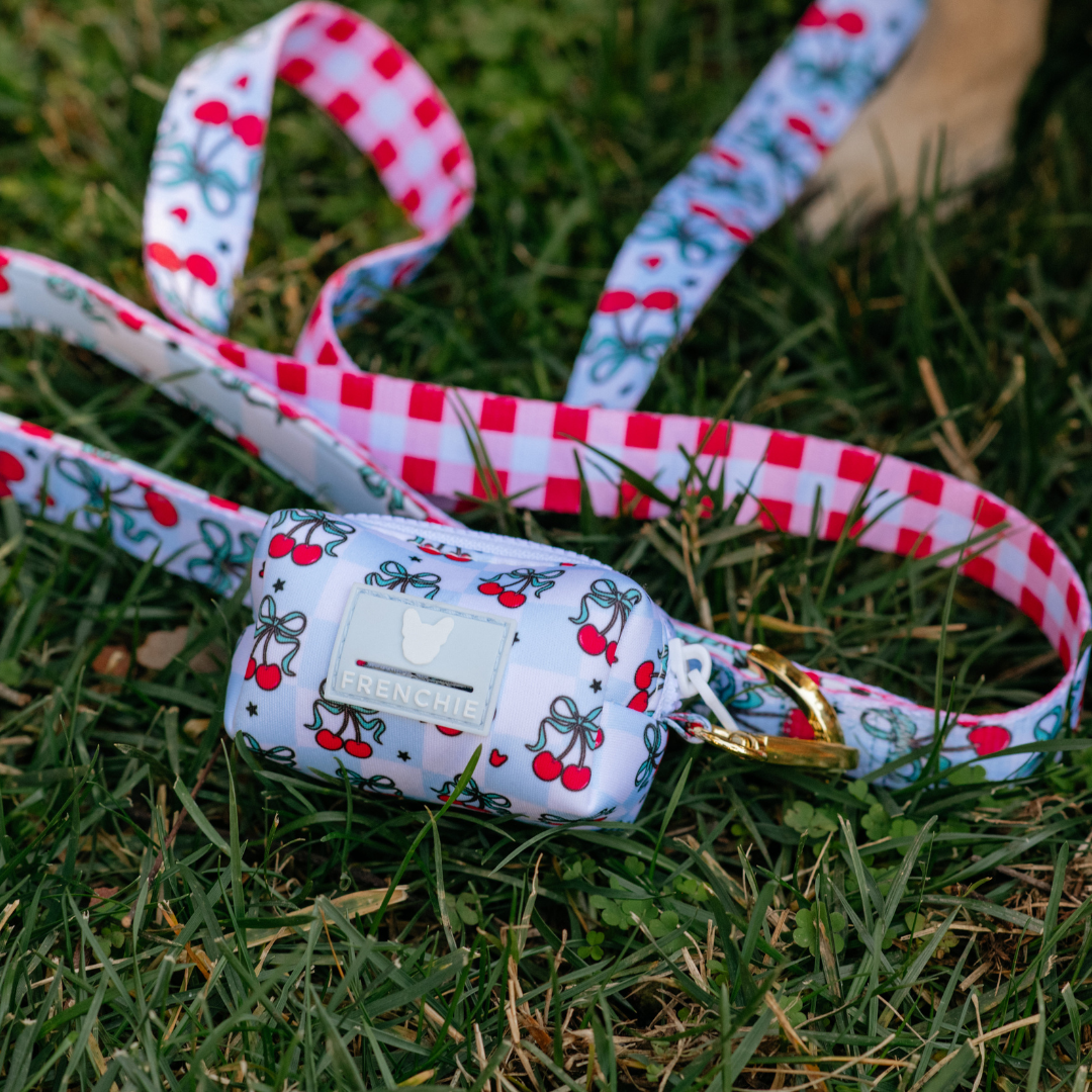 Frenchie Poo Bag Holder - Cherries Blue from Frenchie Bulldog