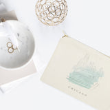 Chicago Cityscape Cotton Canvas Cosmetic Bag from The Cotton & Canvas Co.