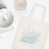 Chicago Cityscape Cotton Canvas Tote Bag from The Cotton & Canvas Co.