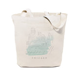 Chicago Cityscape Cotton Canvas Tote Bag from The Cotton & Canvas Co.