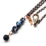 Child Abuse Prevention Awareness Beaded Gemstone stick Pendant With Lava Rock Bead Charm Necklace from Alexa Martha Designs