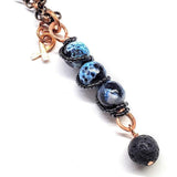 Child Abuse Prevention Awareness Beaded Gemstone stick Pendant With Lava Rock Bead Charm Necklace from Alexa Martha Designs