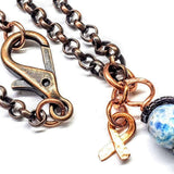 Child Abuse Prevention Awareness Beaded Gemstone stick Pendant With Lava Rock Bead Charm Necklace from Alexa Martha Designs