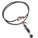 Child Abuse Prevention Awareness Beaded Gemstone stick Pendant With Lava Rock Bead Charm Necklace from Alexa Martha Designs