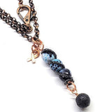 Child Abuse Prevention Awareness Beaded Gemstone stick Pendant With Lava Rock Bead Charm Necklace from Alexa Martha Designs