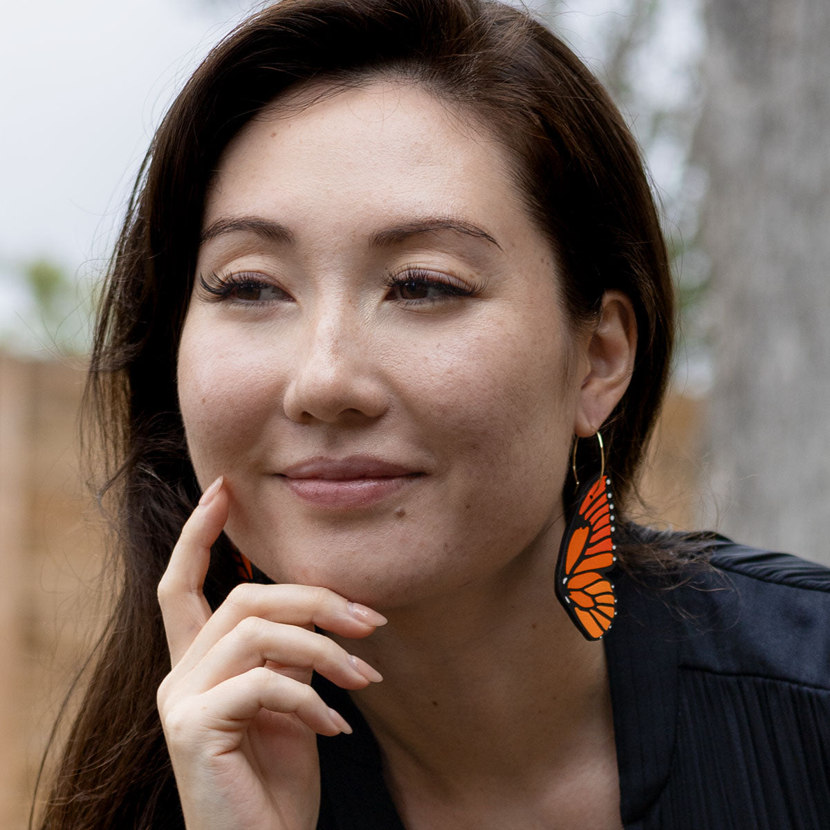Monarch Butterfly Hoops from LE CHIC MIAMI