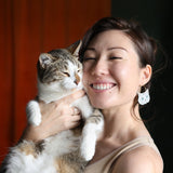 Persian White Cat Hoops from LE CHIC MIAMI
