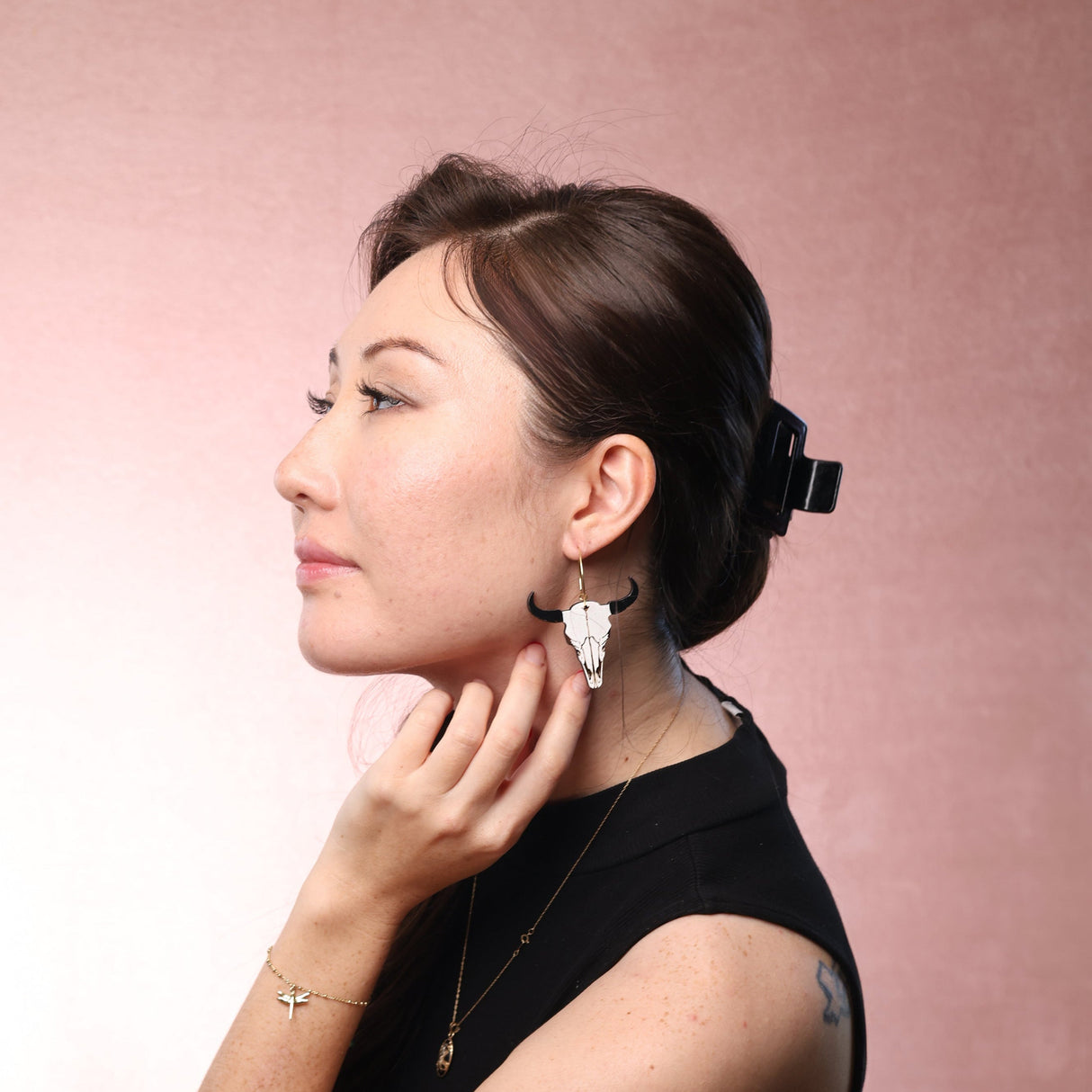Bison Skull Hoops from LE CHIC MIAMI