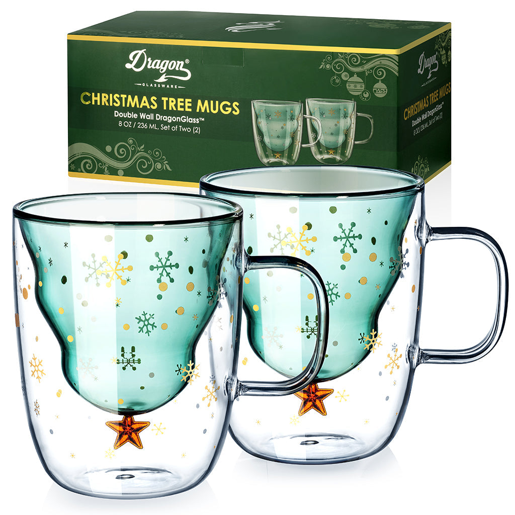Christmas Tree Mugs from Dragon Glassware