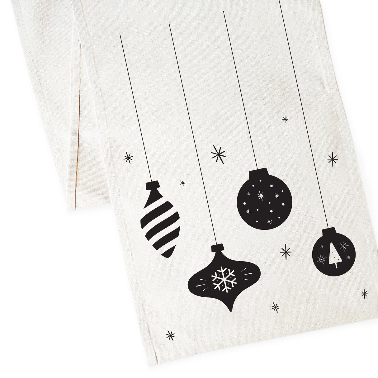 Christmas Ornaments Cotton Canvas Table Runner from The Cotton & Canvas Co.