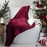 Tache Holiday Red Microfleece with Sherpa Back Throw Blanket (HRDMF) from Tache Home Fashion