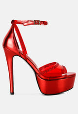 Cinderella Rhinestones Embellished Stiletto Platform Sandals from London Rag International