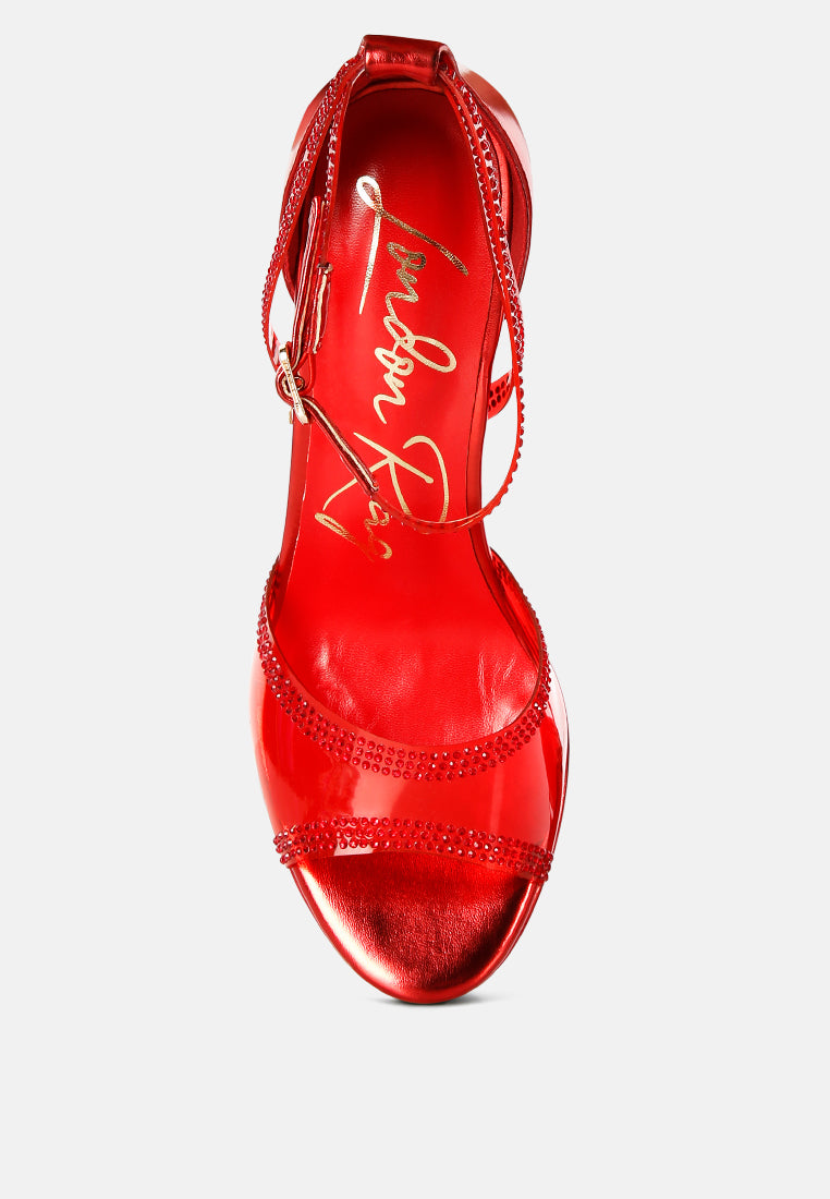Cinderella Rhinestones Embellished Stiletto Platform Sandals from London Rag International