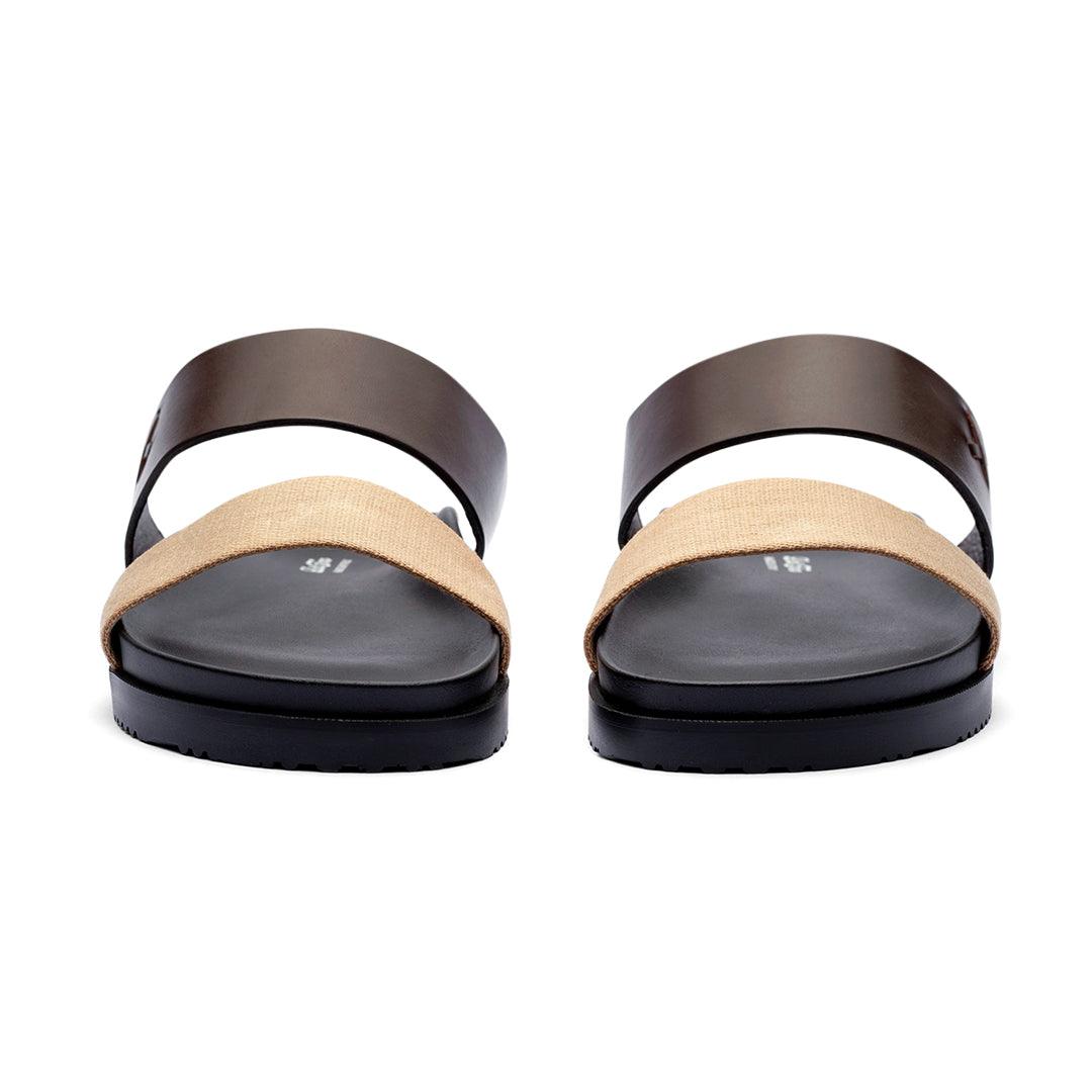 Men's Brown & Tan Cinturini Sandal From Del Toro Shoes