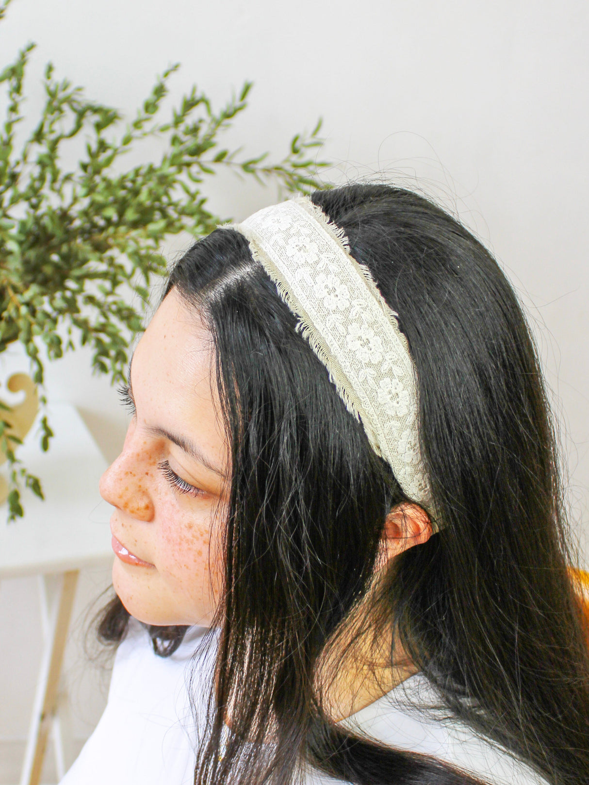 Clara Lace and Linen Headband from Ash & Rose