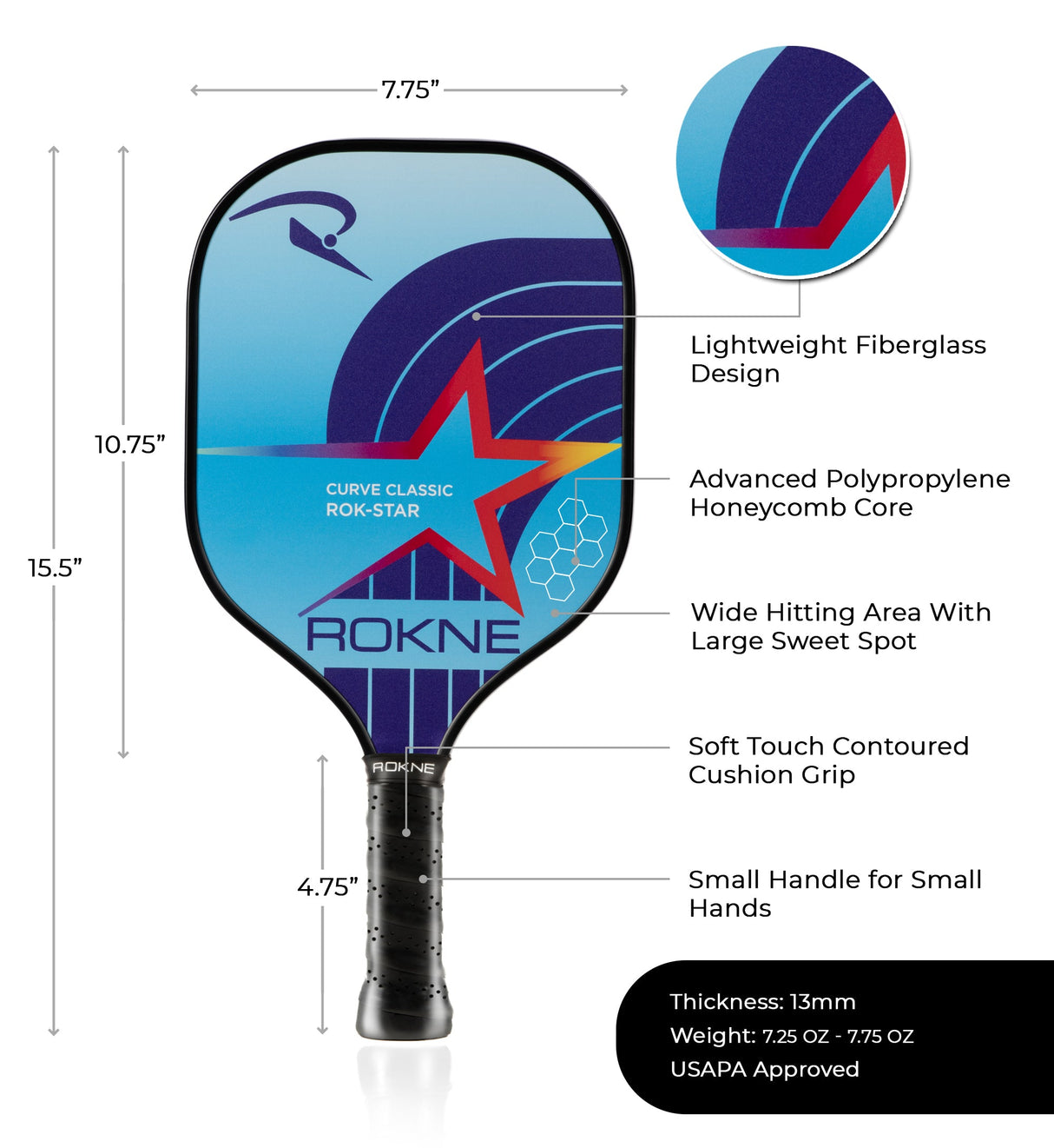 CURVE CLASSIC ROK-STAR (KIDS PADDLE) from ROKNE