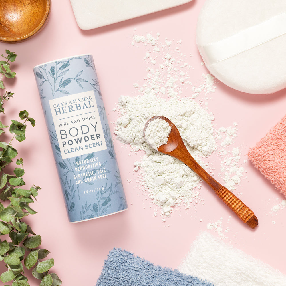 Talc Free Body Powder, Clean Scent from Ora's Amazing Herbal