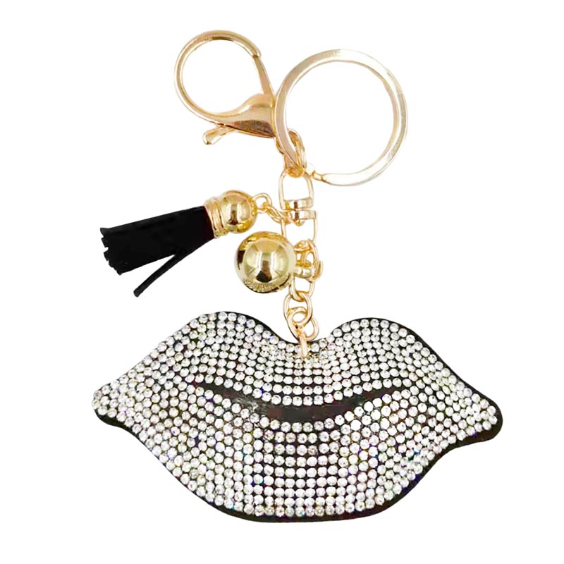 Bling Lips Tassel Keychain from Madeline Love