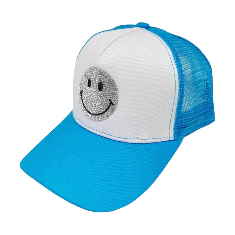 Bling Smile Accented Mesh Back Baseball Cap from Madeline Love