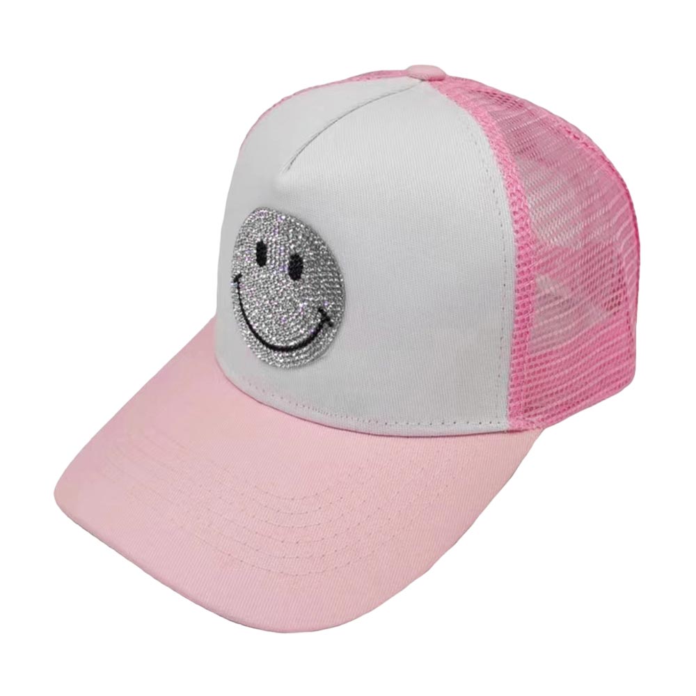 Bling Smile Accented Mesh Back Baseball Cap from Madeline Love