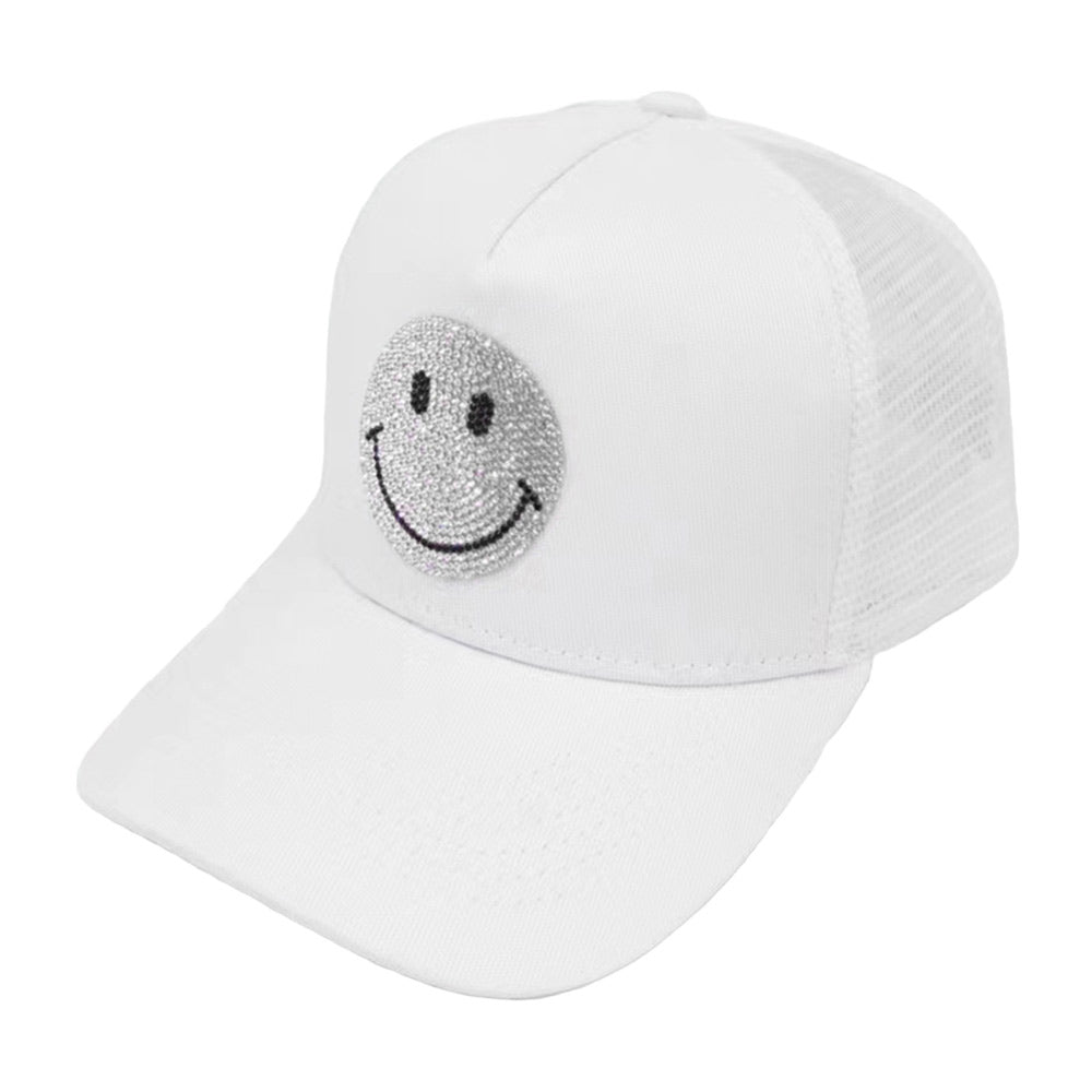 Bling Smile Accented Mesh Back Baseball Cap from Madeline Love