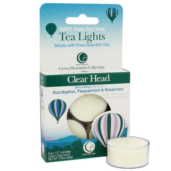 Clear Head - Tealight Candle 4-pack From Way Out Wax