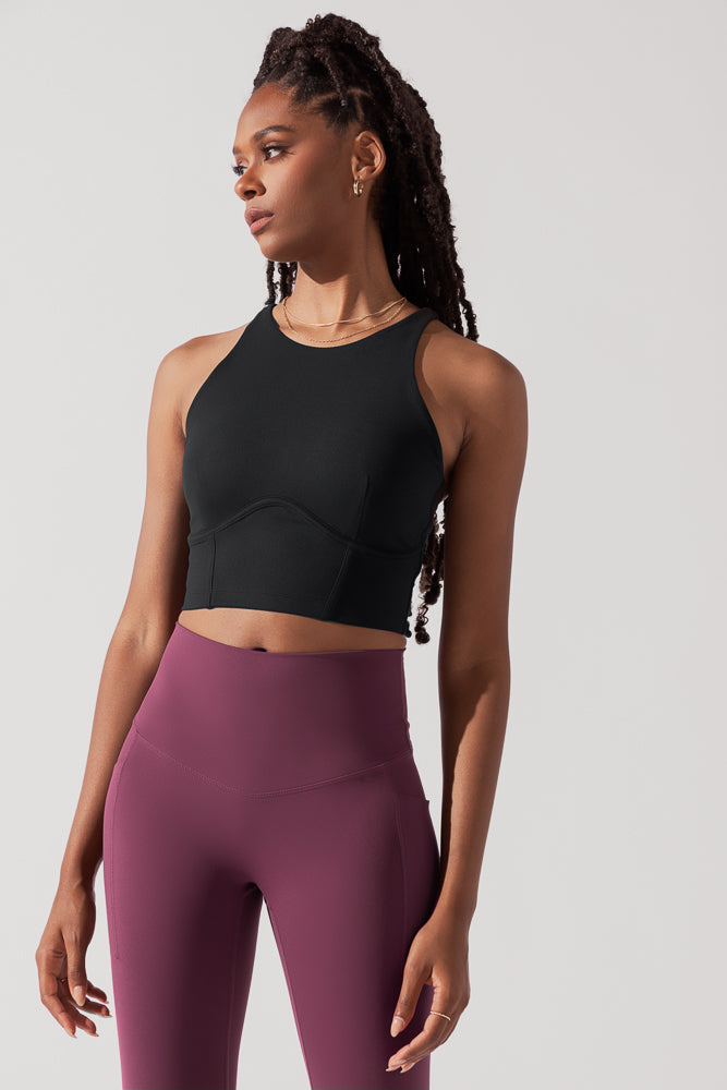 Cleo Corset Crop Bralette - Black from POPFLEX