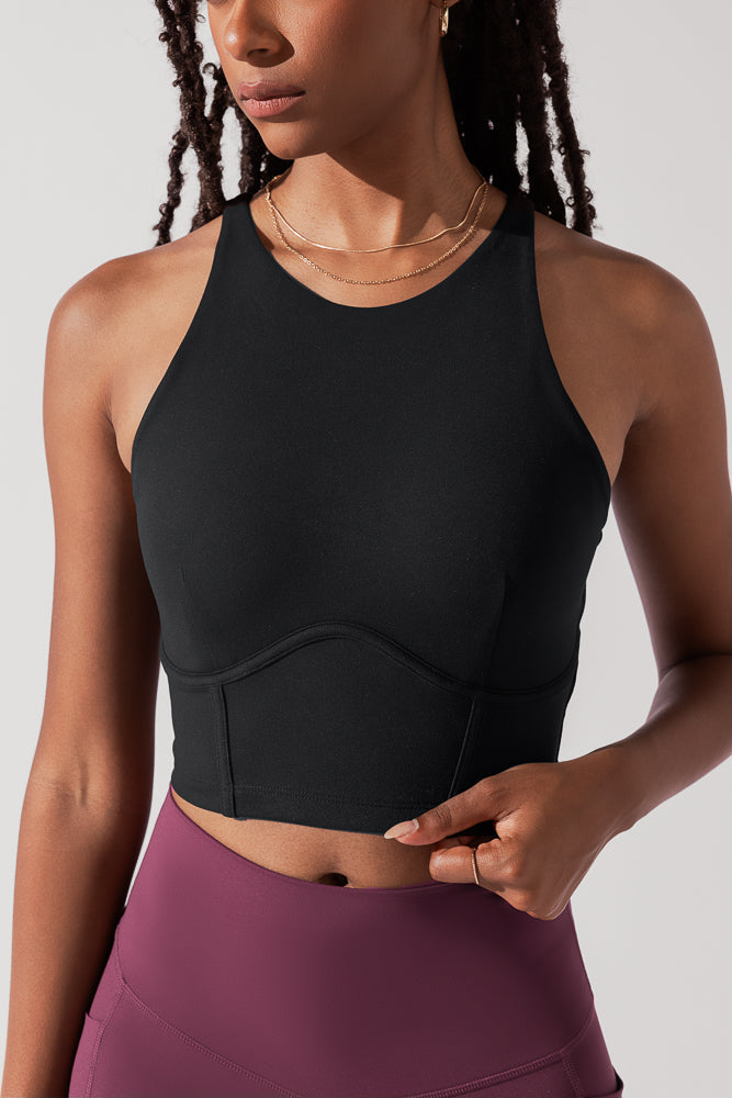 Cleo Corset Crop Bralette - Black from POPFLEX