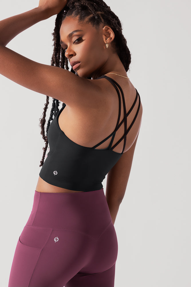 Cleo Corset Crop Bralette - Black from POPFLEX