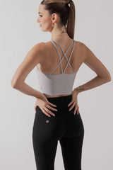 Cleo Corset Crop Bralette - Smoky Lilac from POPFLEX