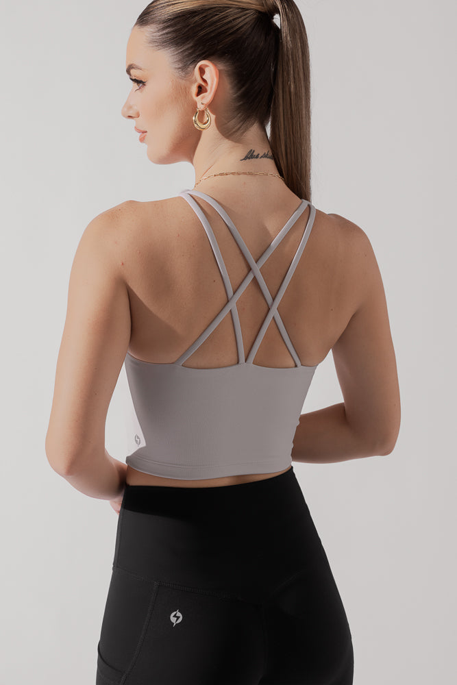 Cleo Corset Crop Bralette - Smoky Lilac from POPFLEX