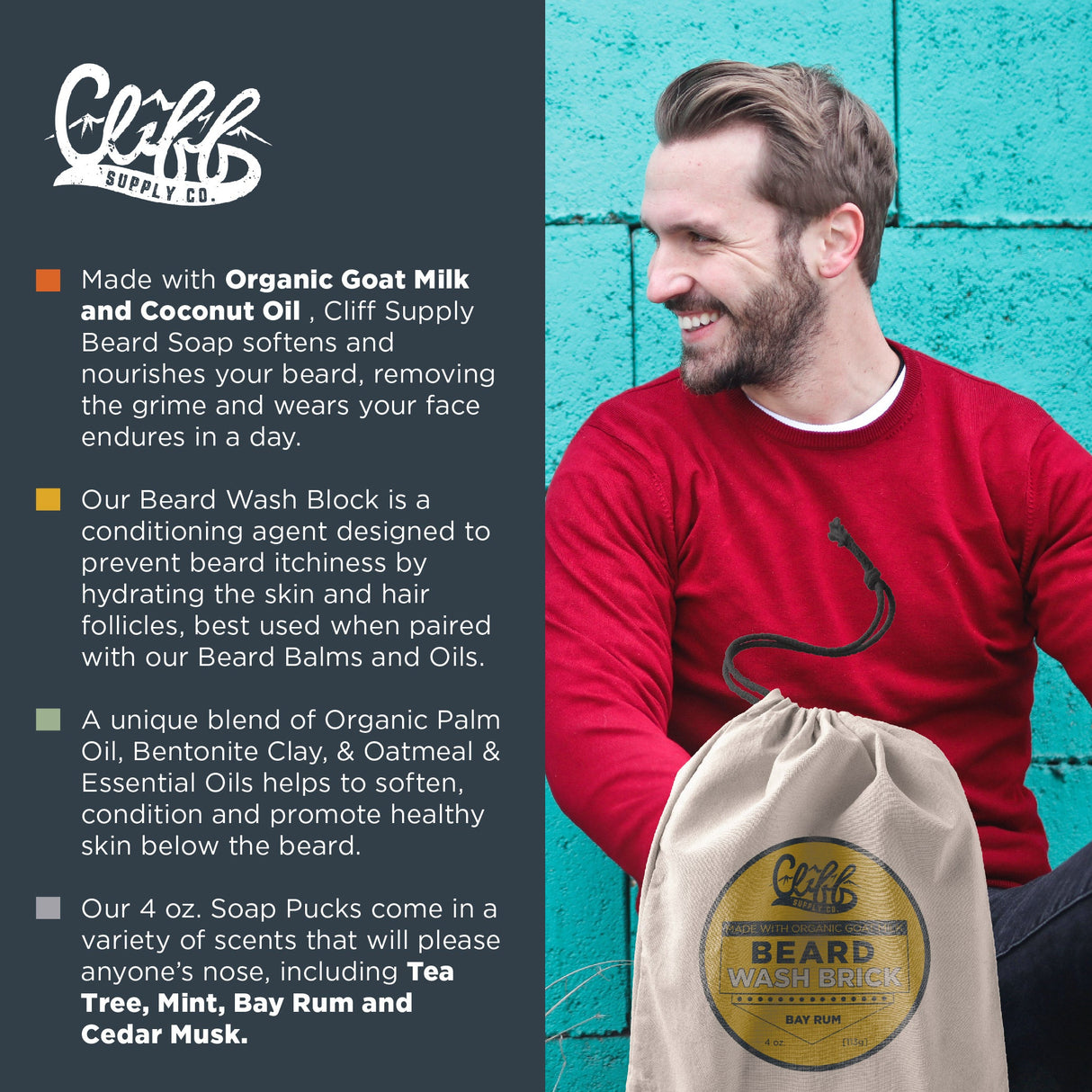 Beard Wash Brick - Bay Rum from Cliff Supply