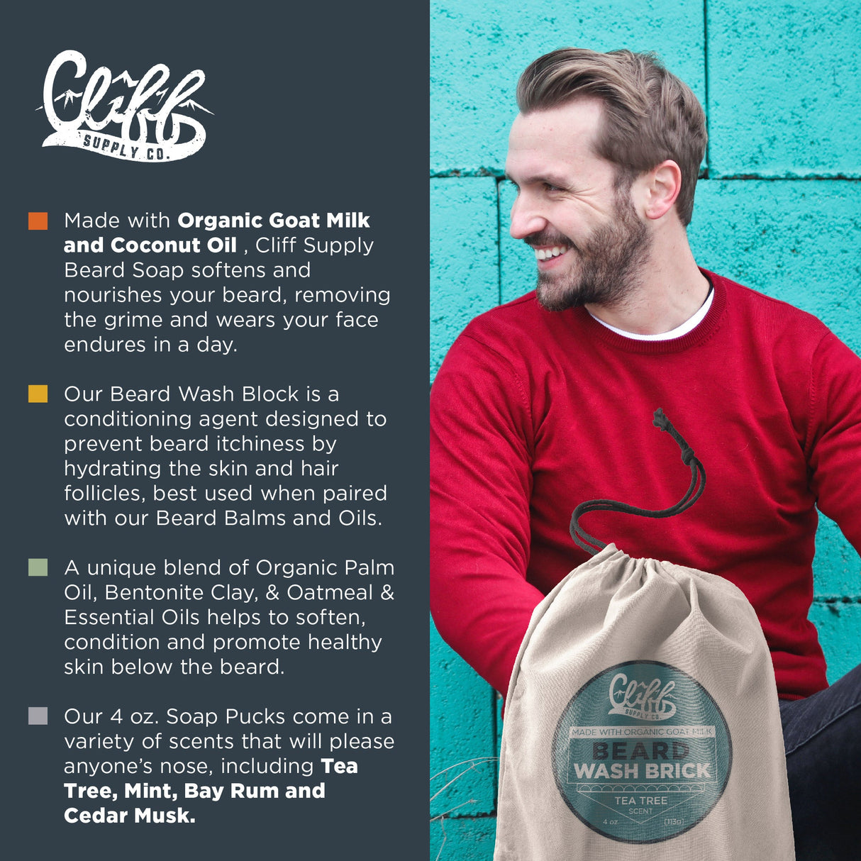 Beard Wash Brick - Tea Tree from Cliff Supply