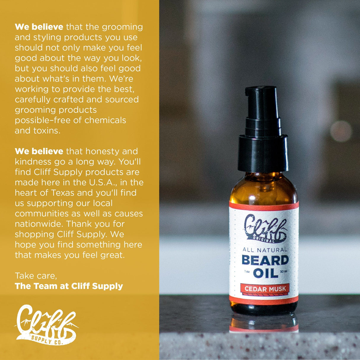 Beard Oil - Cedar Musk from Cliff Supply